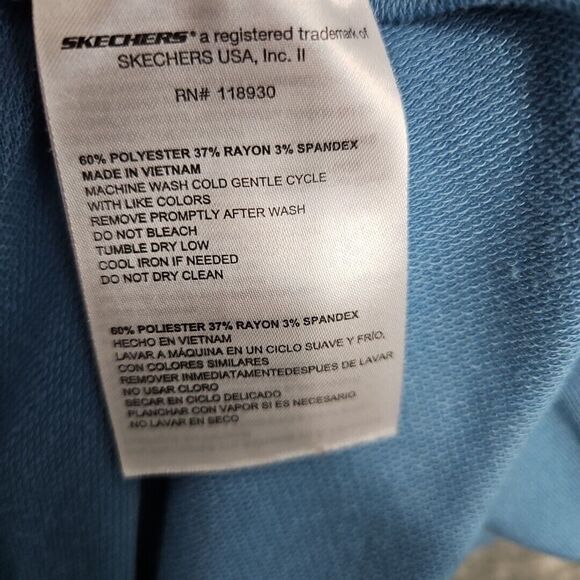 Sketchers Women's XL blue top short sleeve poly blend - Picture 6 of 9